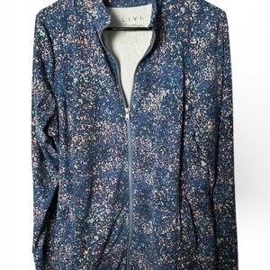 Livi Active Blue and Pink Patterned Active Jacket